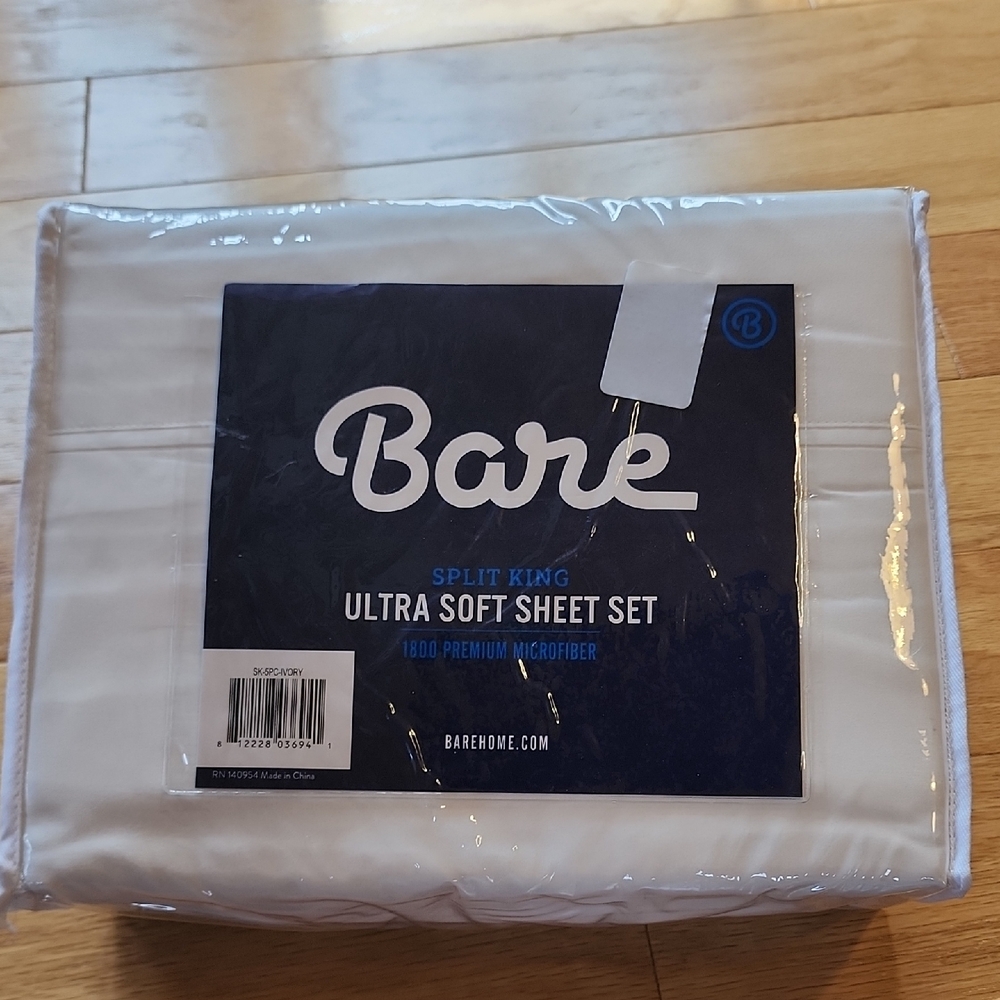 Ultra Soft IVORY Split King Sheet/Twin XL Set of 2 Premium 1800Microfiber IVORY